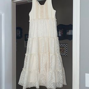 Off white Peaches ‘n Cream dress. Girls size 6X